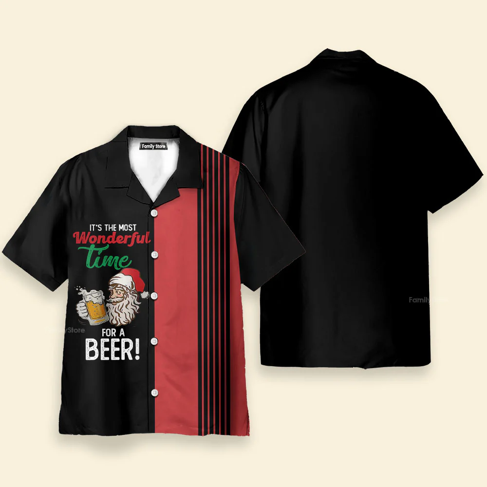 Christmas It's The Most Wonderful Time For A Beer - Hawaiian Shirt - Image 2