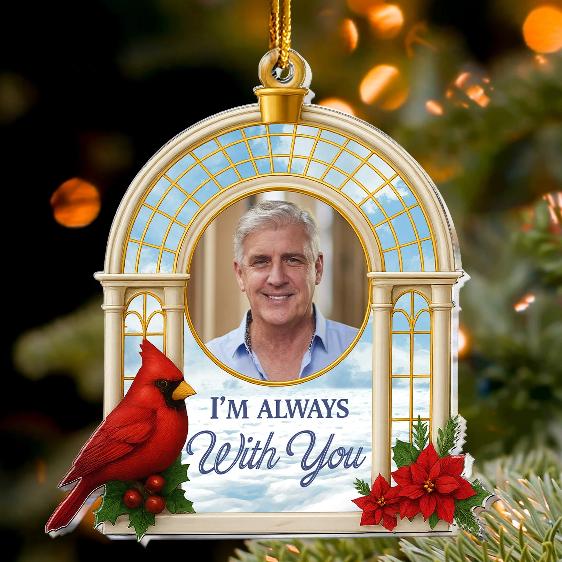 Christmas Ornament Sympathy Gift I'm Always With You - Personalized Acrylic Photo Ornament TD118