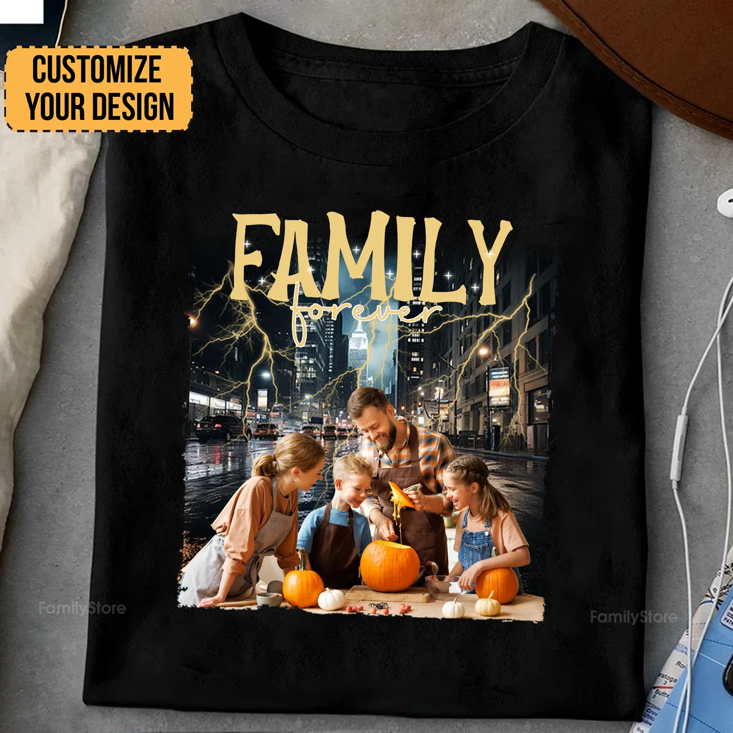 City Road After Rain Family Forever - Gift For Family Members, Friends - Personalized Shirt NA94 - Image 2