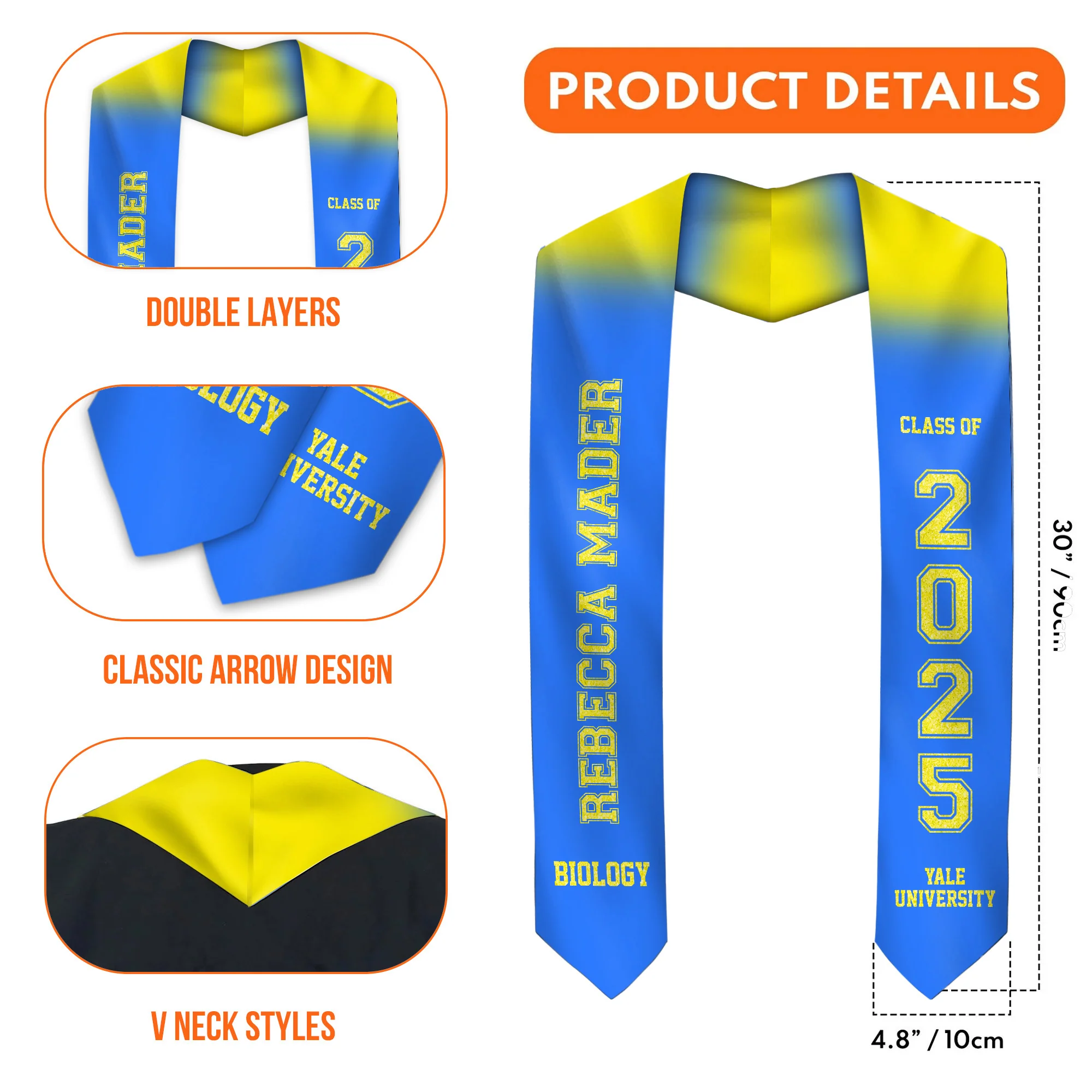 Class of 2025 - Personalized Graduation Stoles - Graduation Gift, Senior Gift | NH96 - Image 5