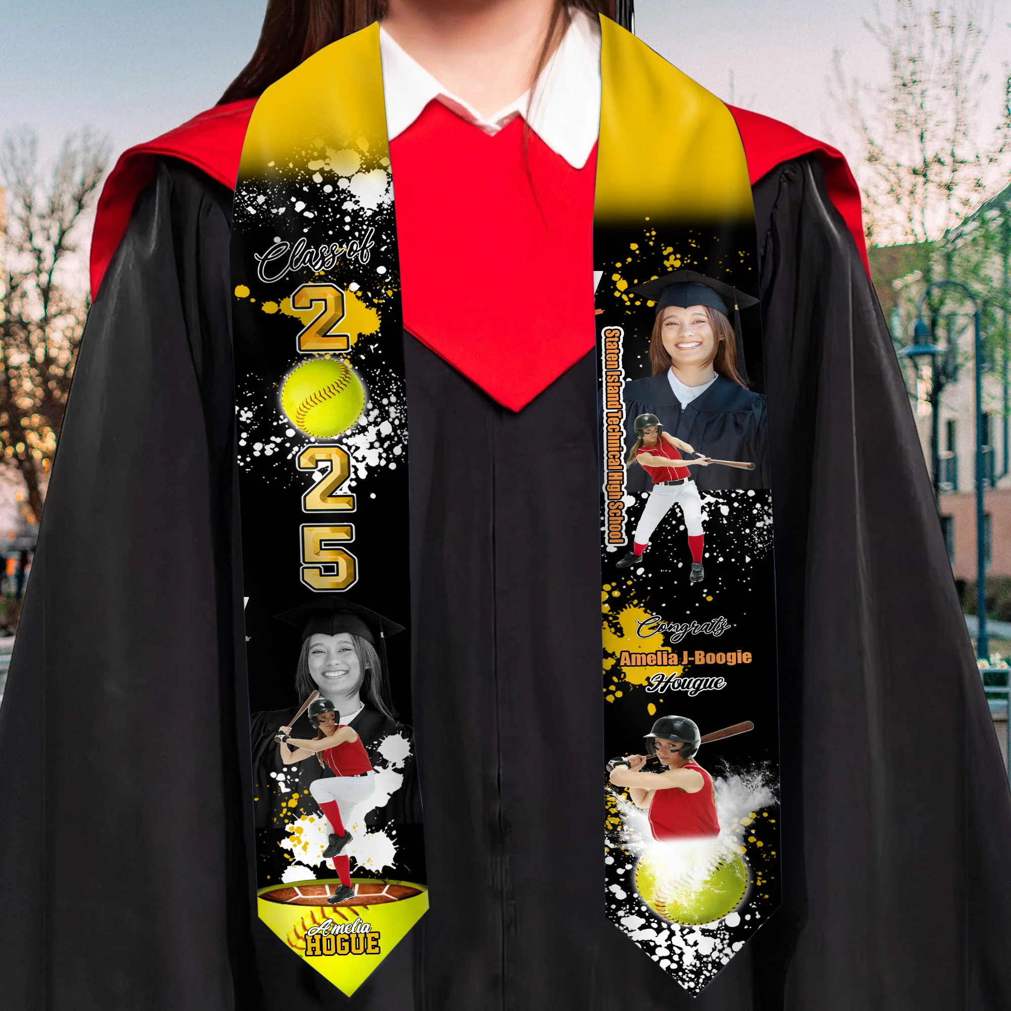 Class Of 2025 With Sporty Style - Personalized Graduation Stoles - Graduation Gift, Senior Gift | Custom Photo NH96