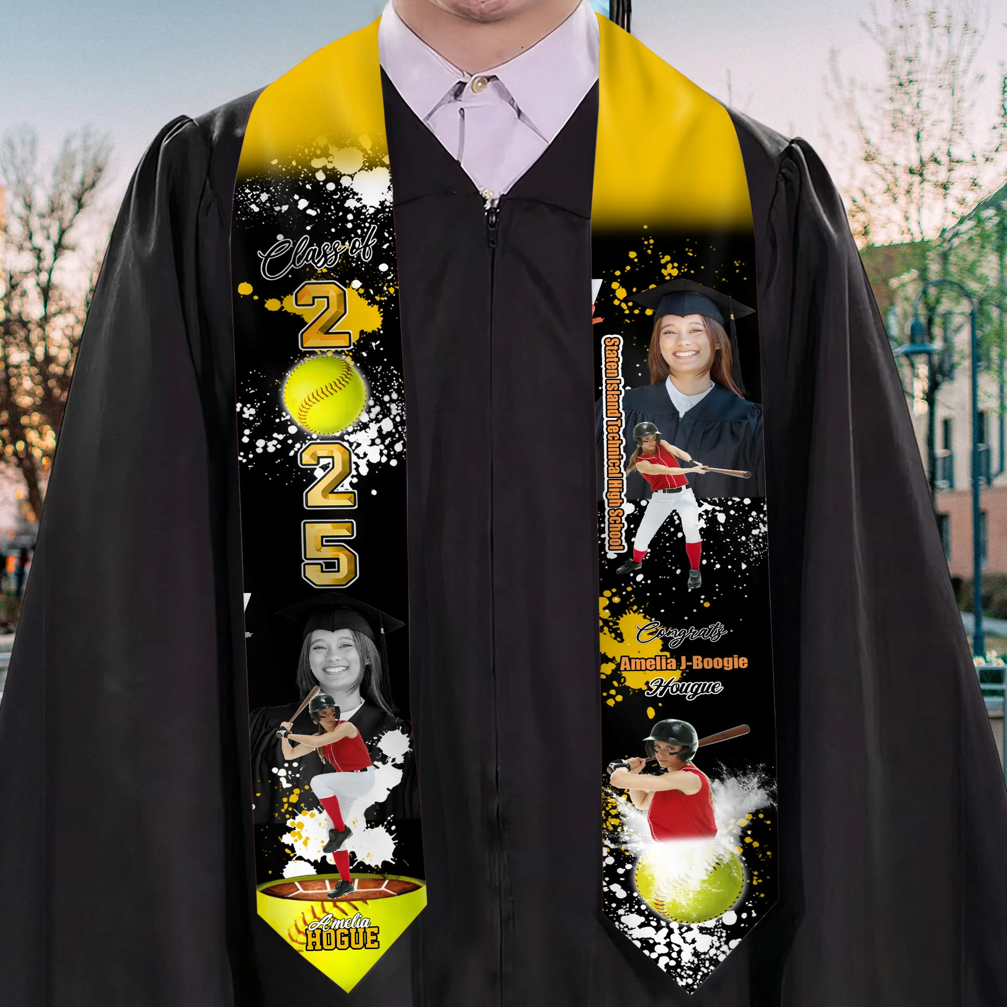 Class Of 2025 With Sporty Style - Personalized Graduation Stoles - Graduation Gift, Senior Gift | Custom Photo NH96 - Image 2