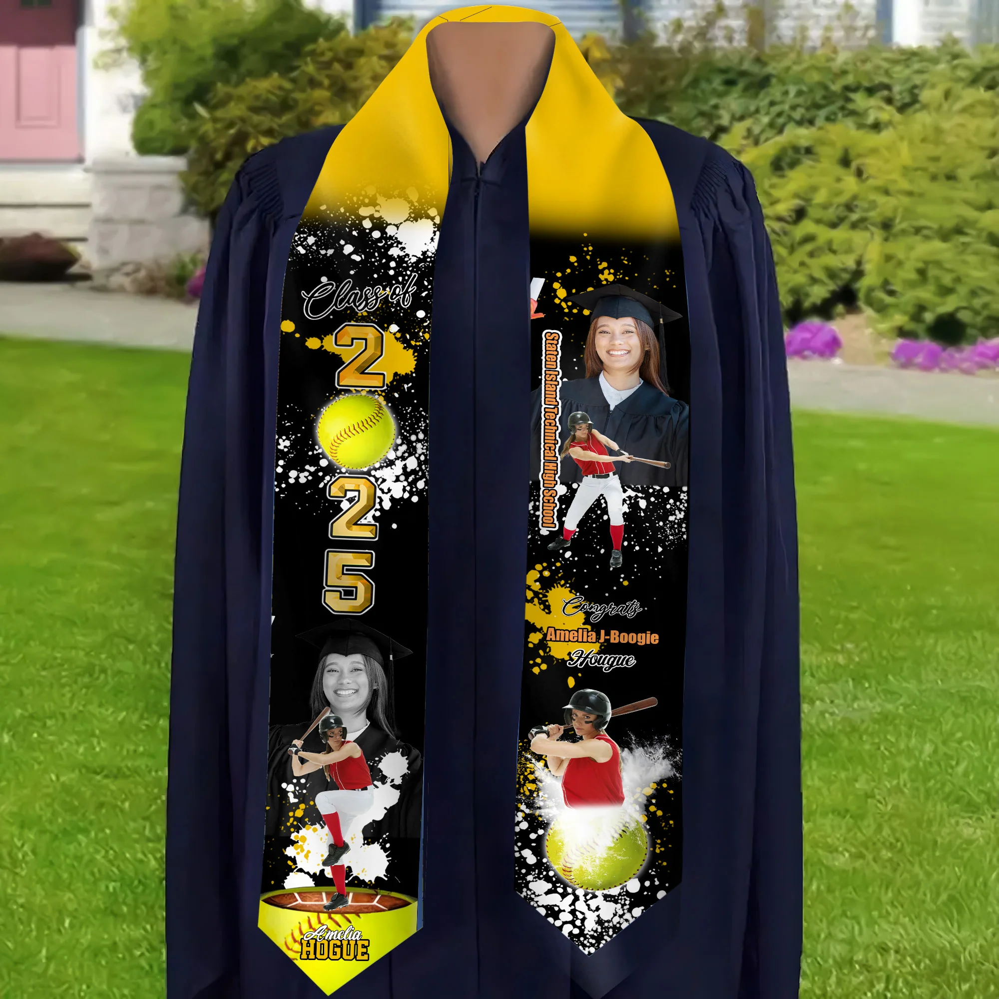 Class Of 2025 With Sporty Style - Personalized Graduation Stoles - Graduation Gift, Senior Gift | Custom Photo NH96 - Image 3