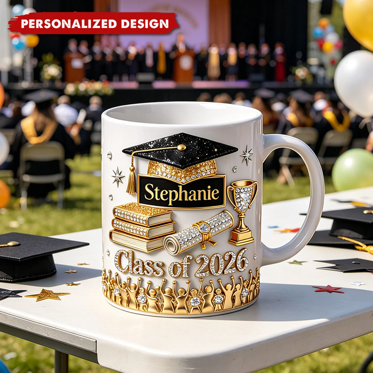 Class Of 2026 Graduation - Personalized White Mug - Gift For Graduates
