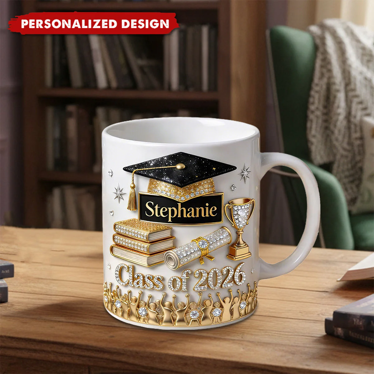 Class Of 2026 Graduation - Personalized White Mug - Gift For Graduates - Image 5