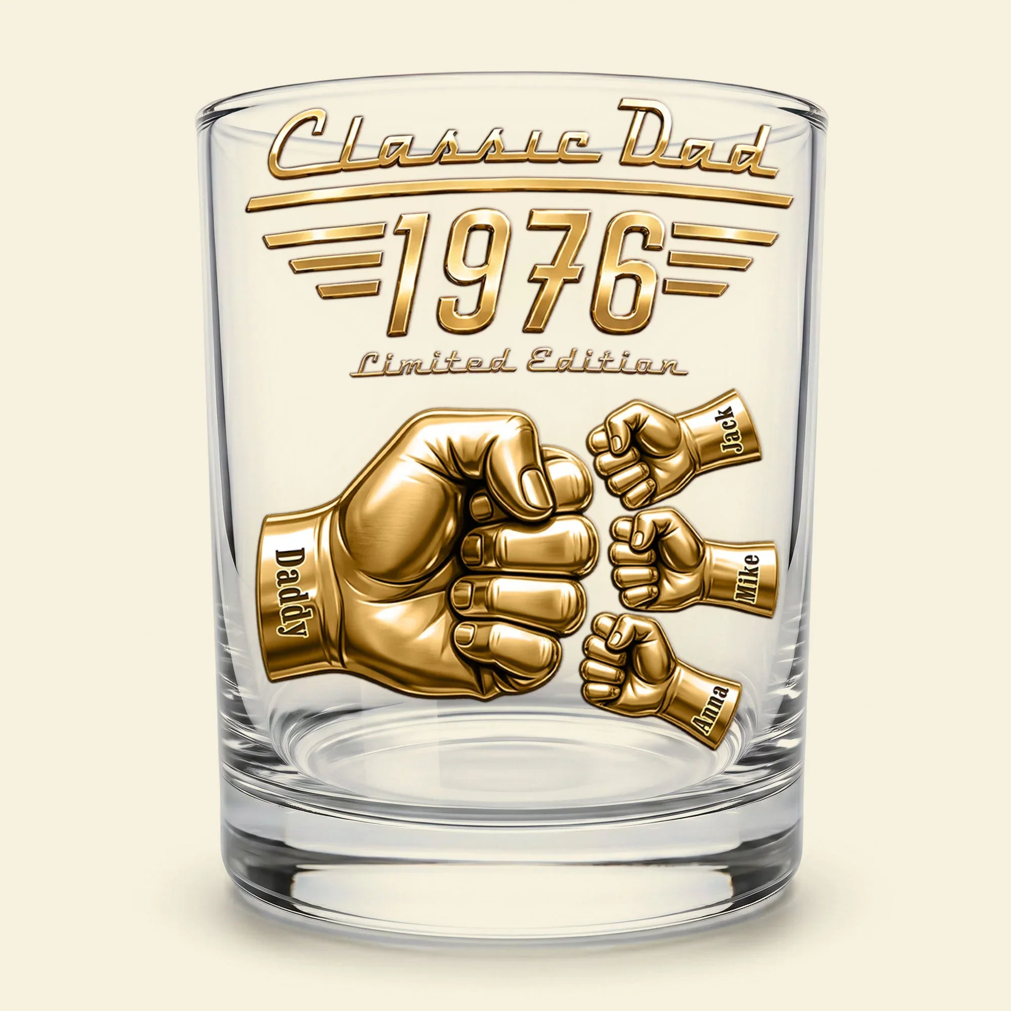 Classic Dad Since 1976 - Personalized Whiskey Glass - Gift For Father's Day - Image 2