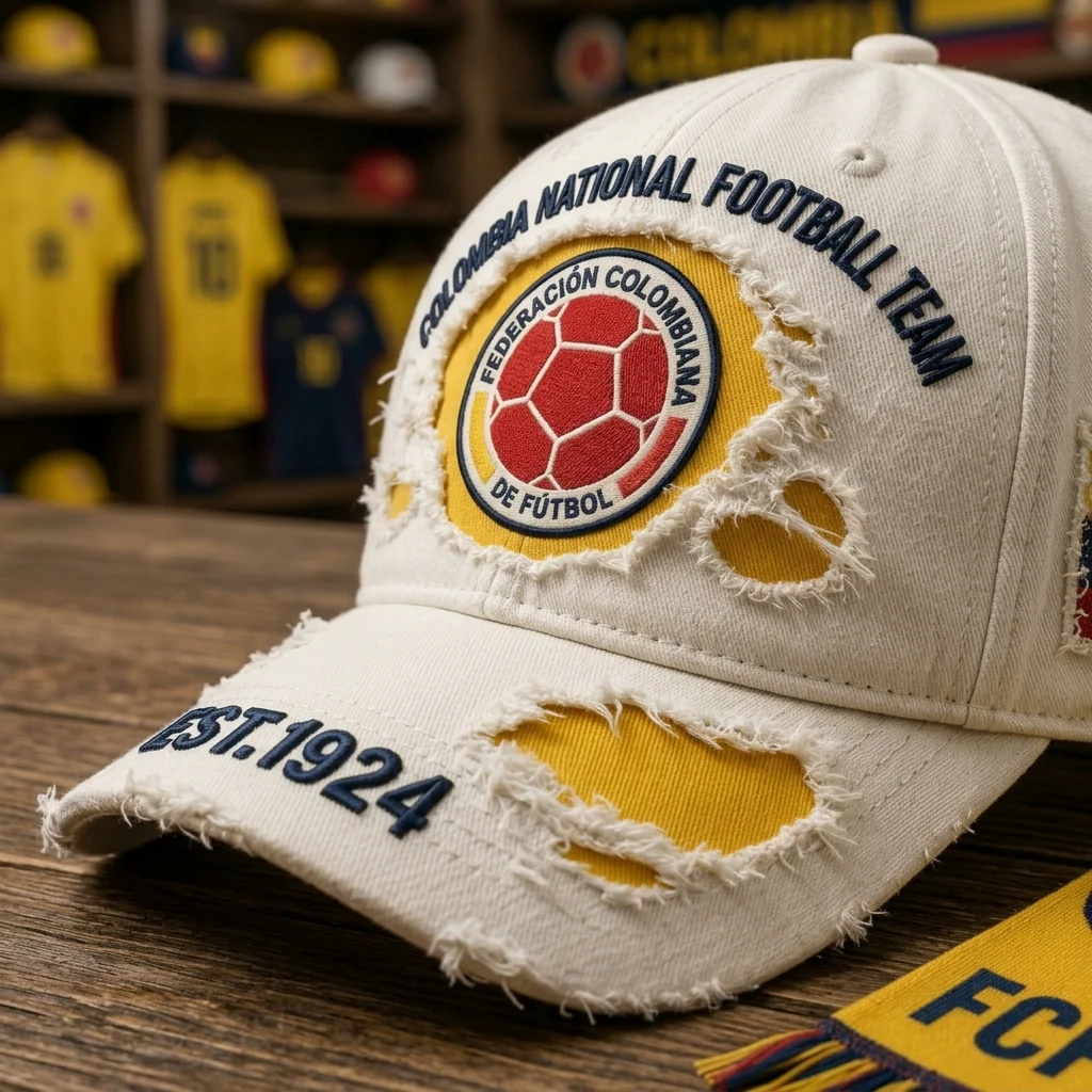 Colombia National Football Team Distressed - Classic Cap - Gifts For Football Lovers, Sports Fans - Image 2