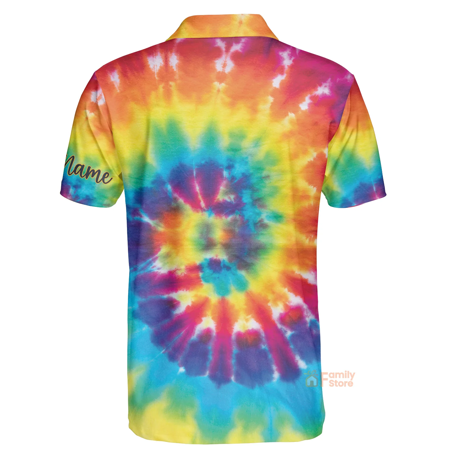 Personalized Colorful Tie Dye Background Golf Men Polo Shirt - Image 2