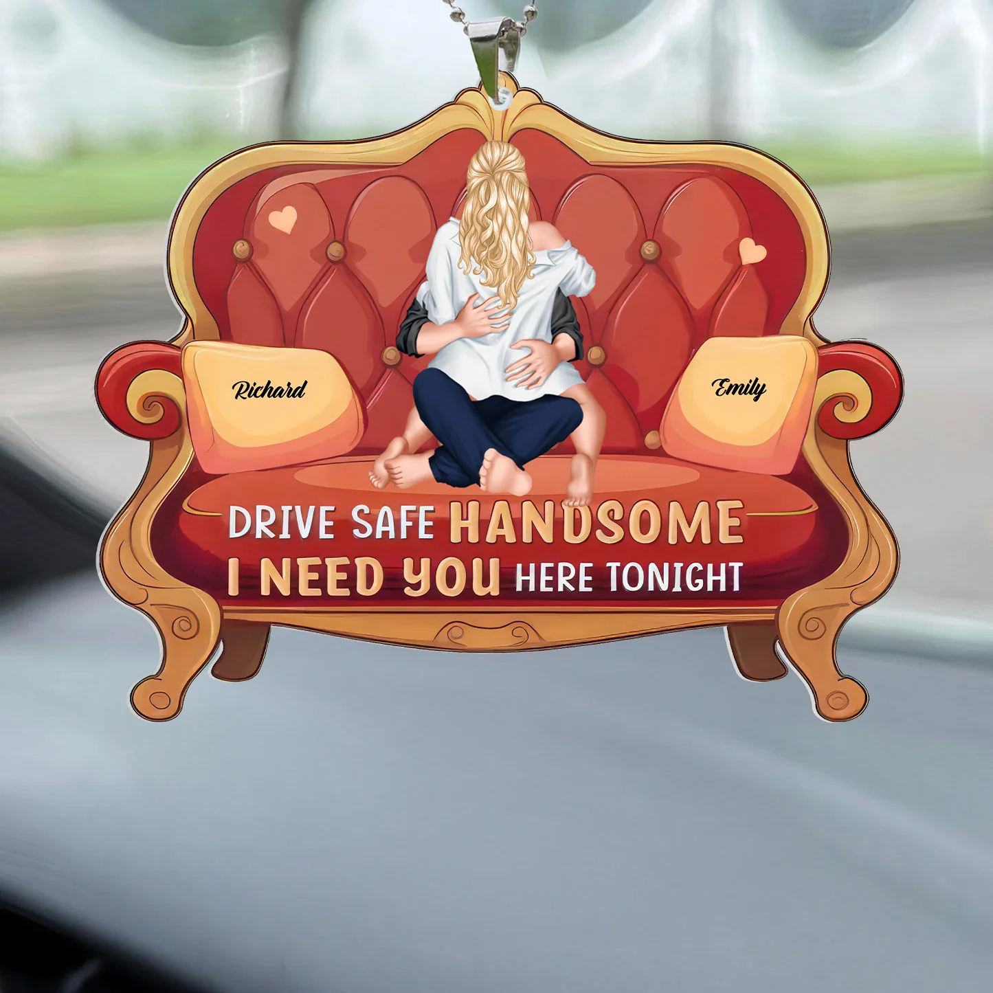 Come Home Safe, Darling - Personalized Car Hanging Ornament - Gift For Couple, Husband Wife, Anniversary Gift - CL28 NA94