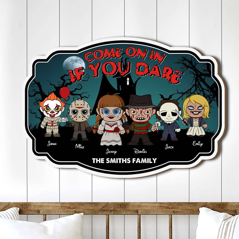 Come On In If You Dare - Personalized Wood Sign - Horror Movie Family, Kids, Halloween Gift | CL61 HH01 - Image 2