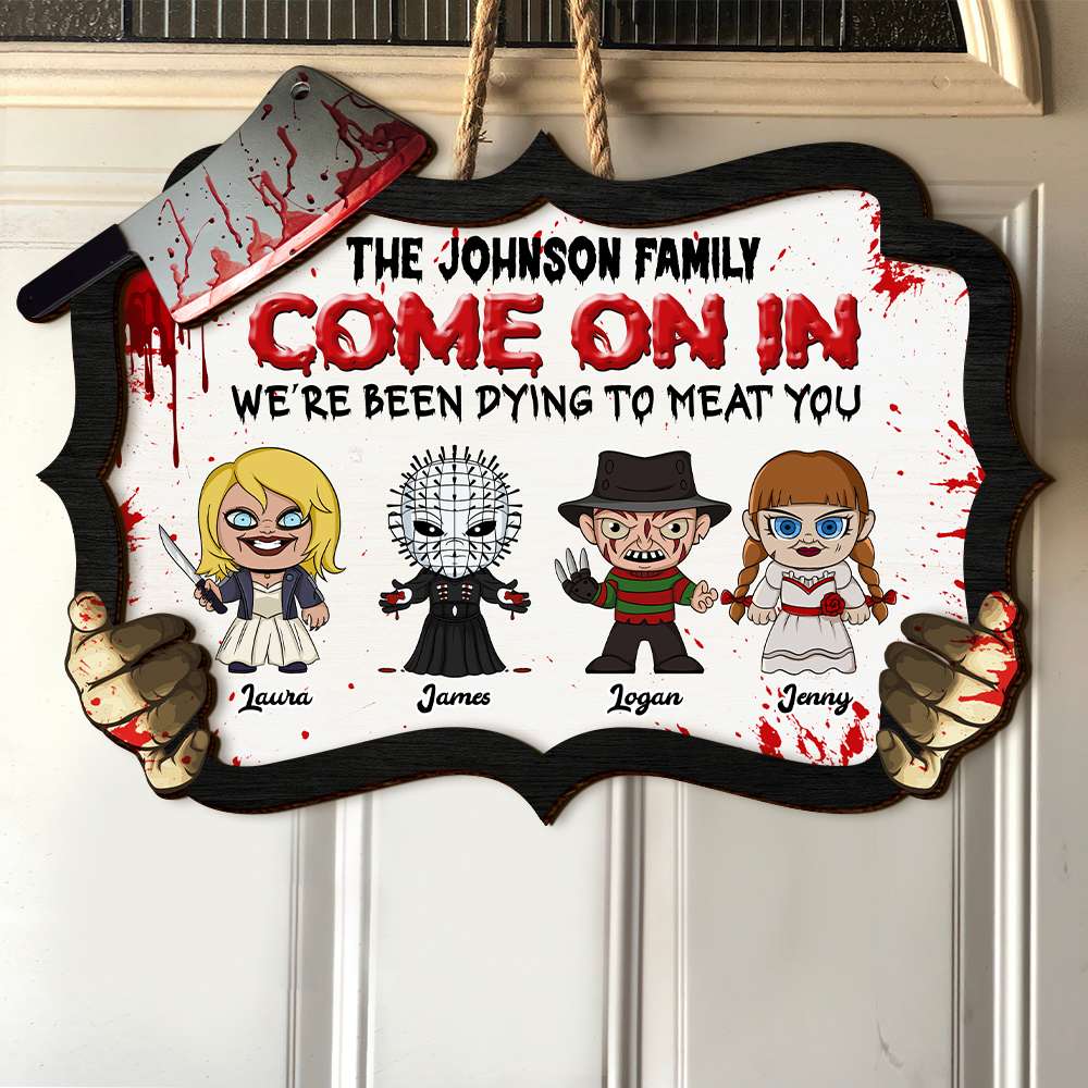 Come On In - Personalized Wood Sign - Horror Movie Family, Kids, Halloween Gift | CL61 HH01