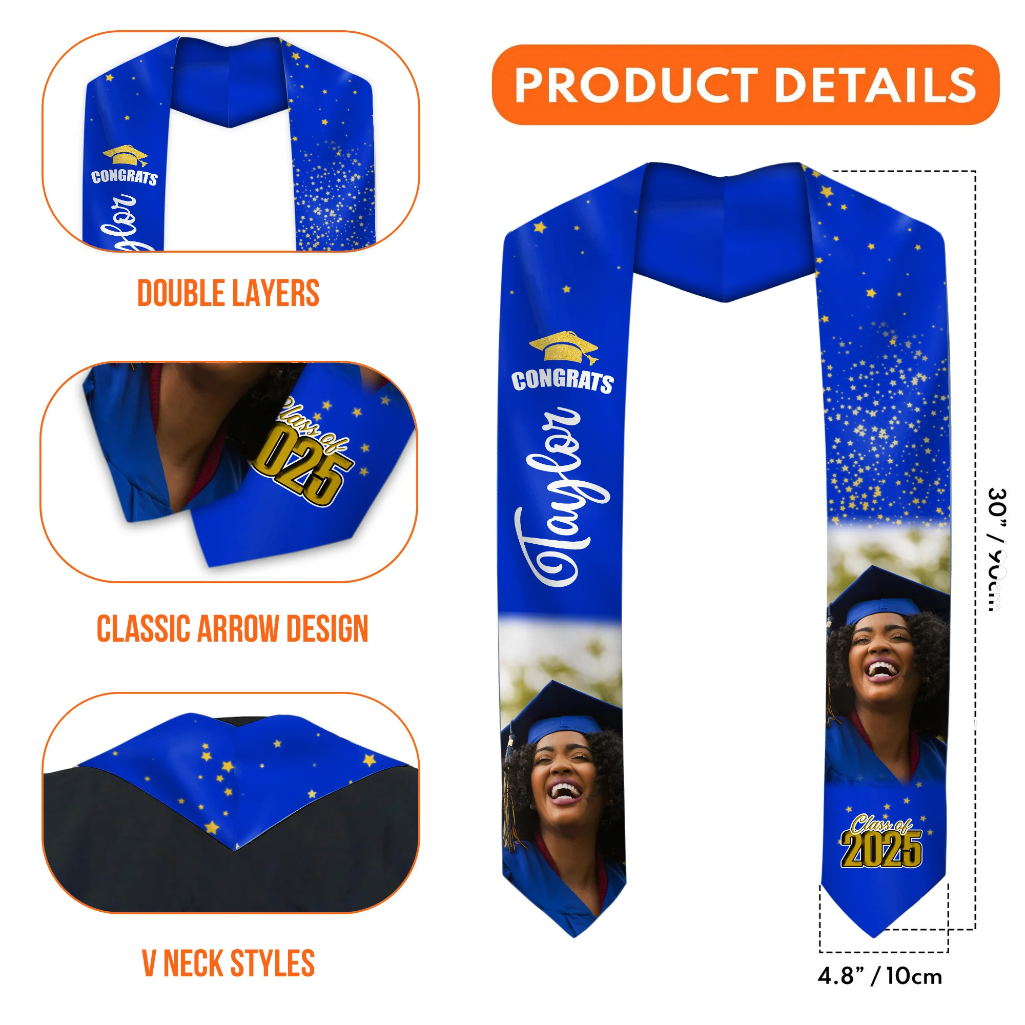 Congrats Graduation 2025 - Personalized Graduation Stoles - Graduation Gift, Senior Gift | Custom Photo NH96 - Image 5