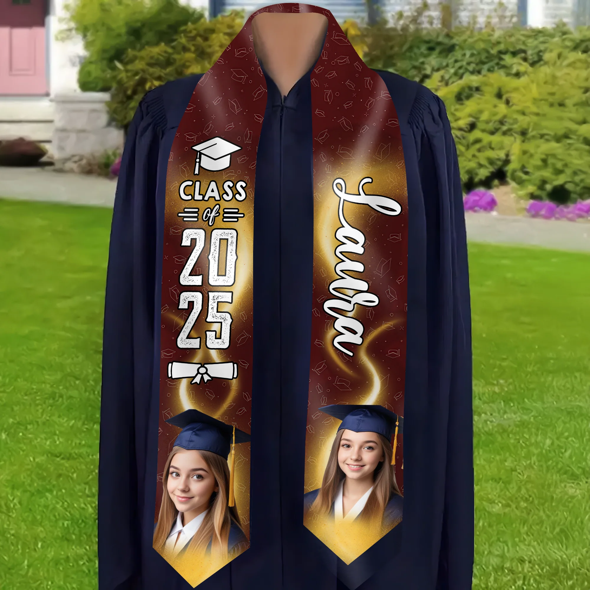 Congratulations On Graduating - Personalized Graduation Stoles - Graduation Gift, Senior Gift | Custom Photo NH96 - Image 3