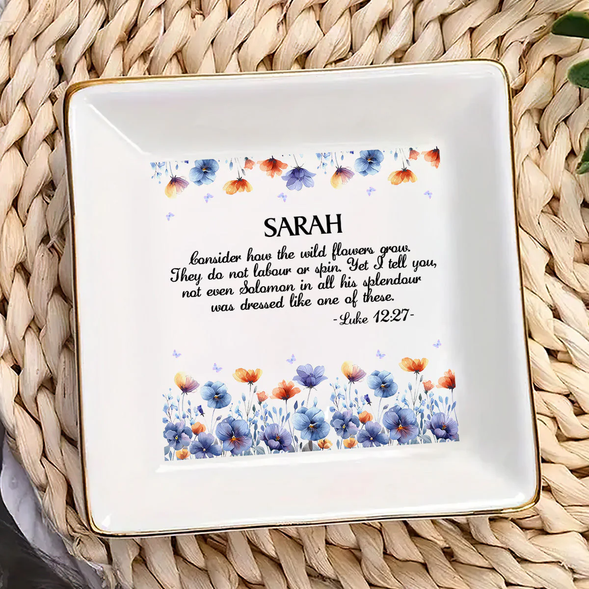 Consider How The Wild Flowers Grow - Personalized Jewelry Dish - Gift For Grandma, Mom, Girlfriend, Wife, Bestie, Sister NH96 - Image 3