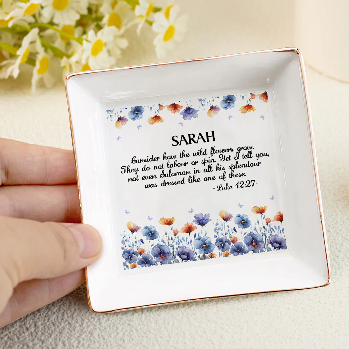 Consider How The Wild Flowers Grow - Personalized Jewelry Dish - Gift For Grandma, Mom, Girlfriend, Wife, Bestie, Sister NH96 - Image 4