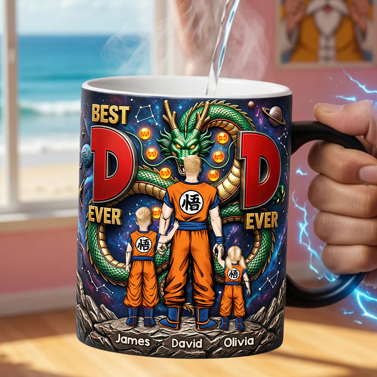 Cosmic Aura Best Dad Ever - Personalized Mug - Gift For Dad - DrBa - Image 3