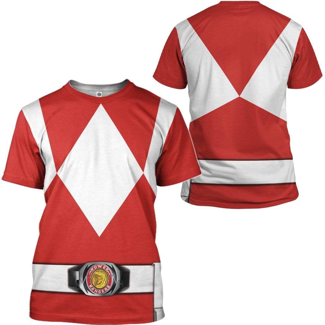 Cosplay Red Mighty Morphin Power Ranger - T-Shirts - PRHS64 - Image 2