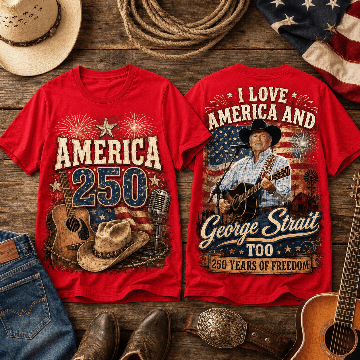 Country Music Legend I Love America George - Personalized Shirt - Gift For Family