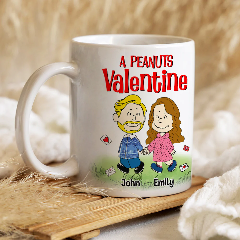 Couple Hand In Hand Peanut - Personalized Coffee Mug  - Gift For Couple, Husband Wife, Anniversary - CL43 PT