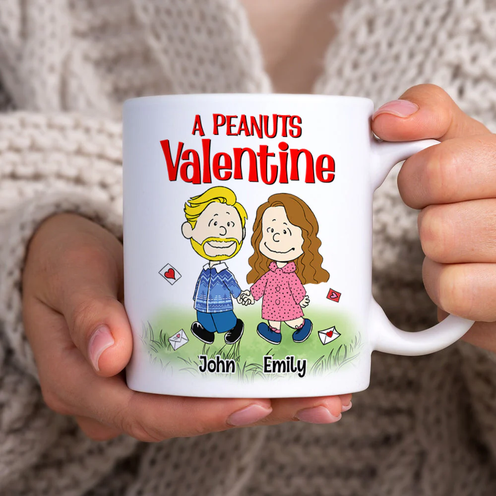 Couple Hand In Hand Peanut - Personalized Coffee Mug  - Gift For Couple, Husband Wife, Anniversary - CL43 PT - Image 3