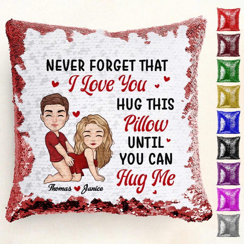 Couple I'd Rather Be Kissing You  - Personalized  Sequin Pillow  - Gift For Couple, Husband Wife, Anniversary Gift|GR10 NA94 - Image 2