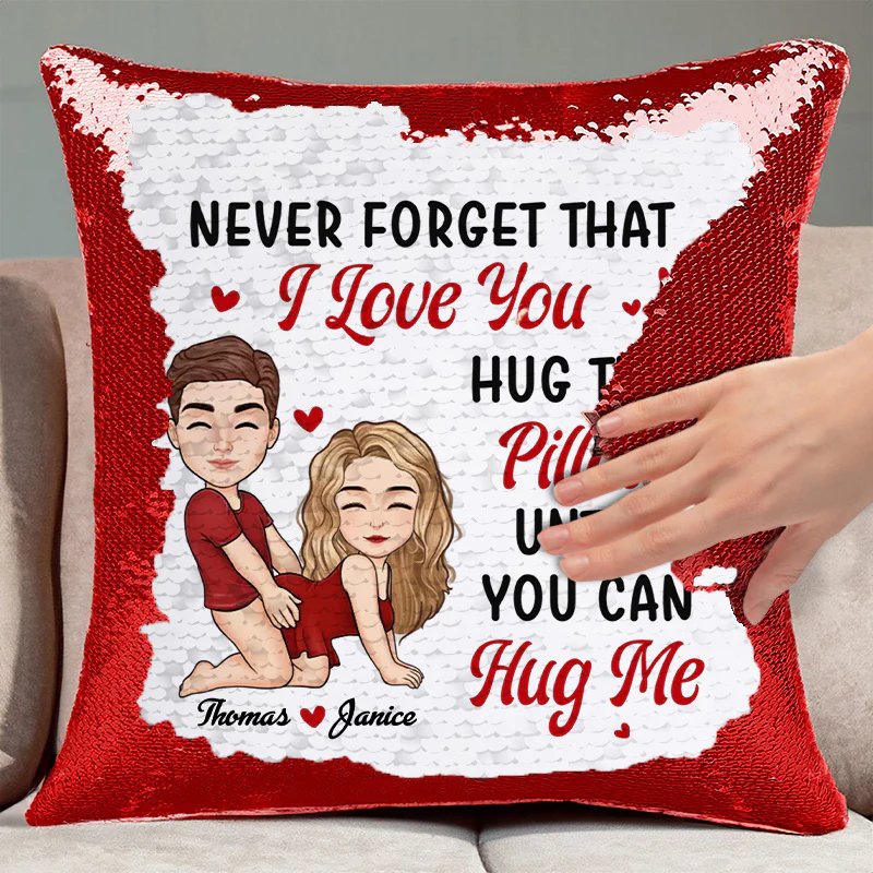 Couple I'd Rather Be Kissing You  - Personalized  Sequin Pillow  - Gift For Couple, Husband Wife, Anniversary Gift|GR10 NA94 - Image 3