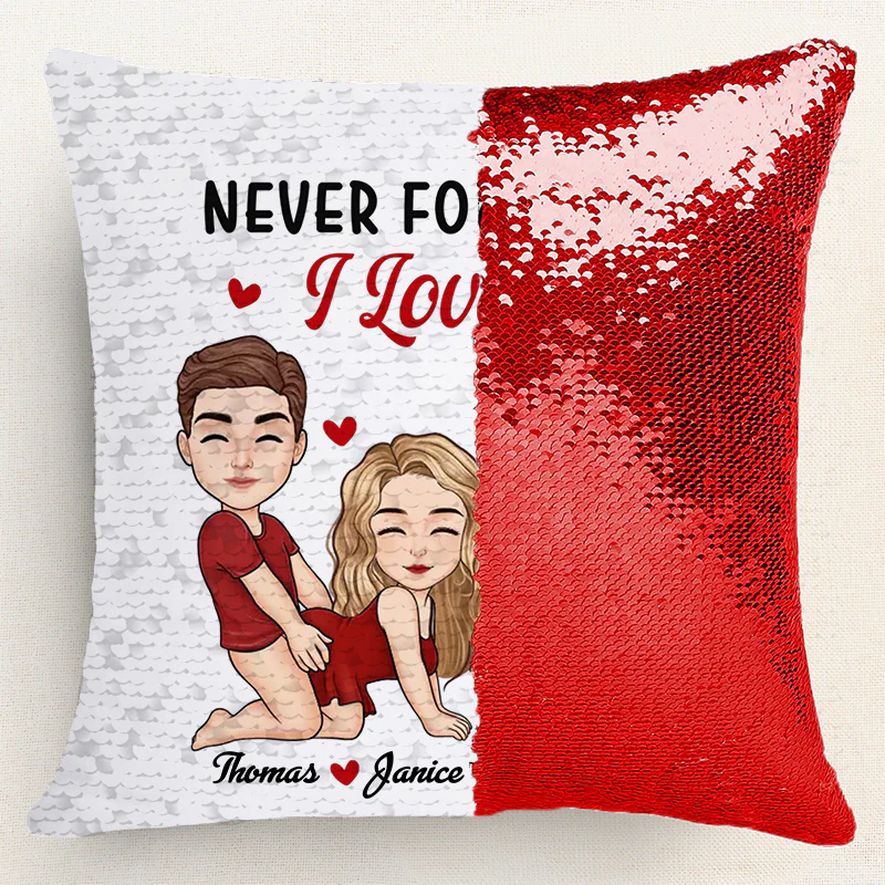 Couple I'd Rather Be Kissing You  - Personalized  Sequin Pillow  - Gift For Couple, Husband Wife, Anniversary Gift|GR10 NA94 - Image 4