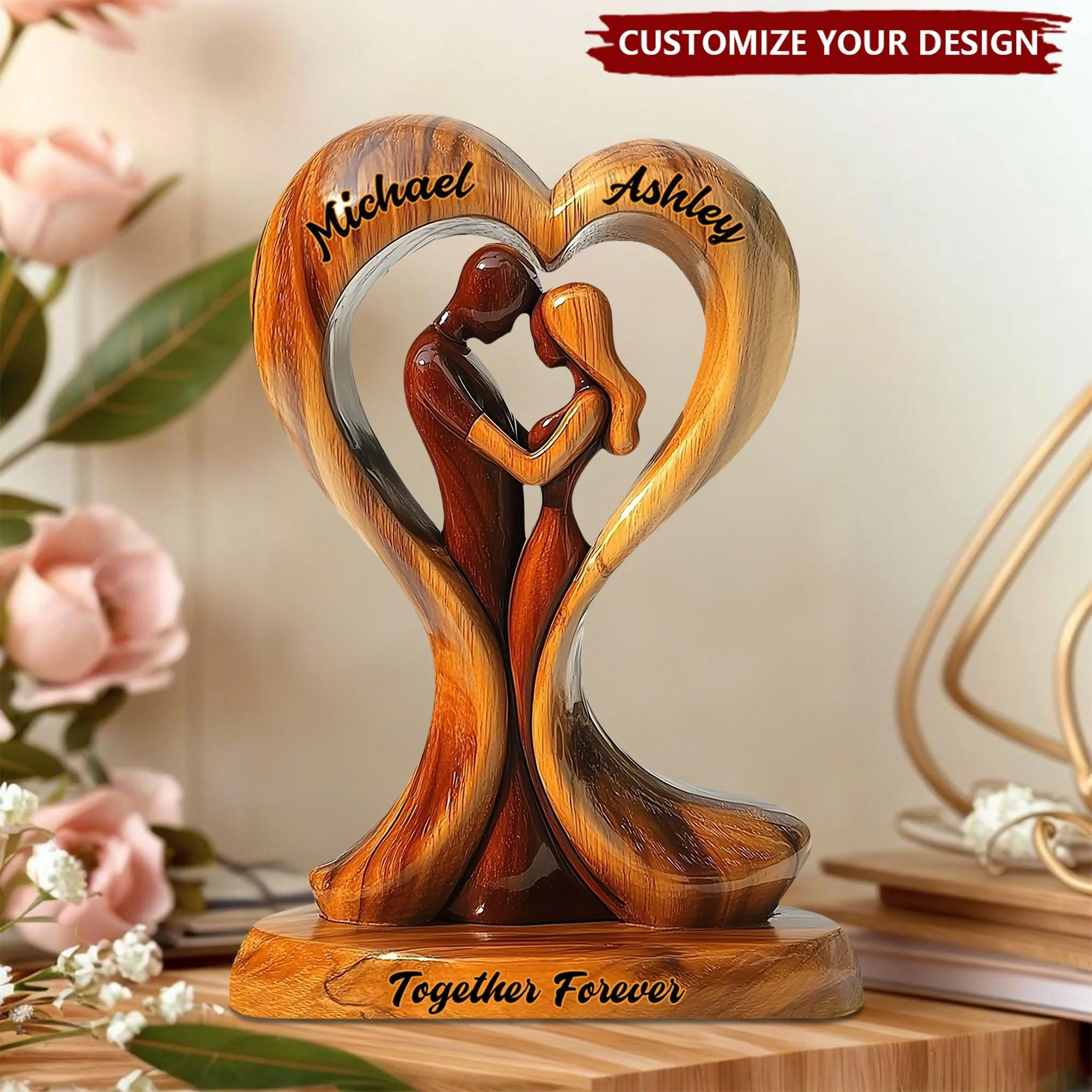 Couple Together Forever - Personalized Custom Shaped Acrylic Plaque - Gift For Couples NL122
