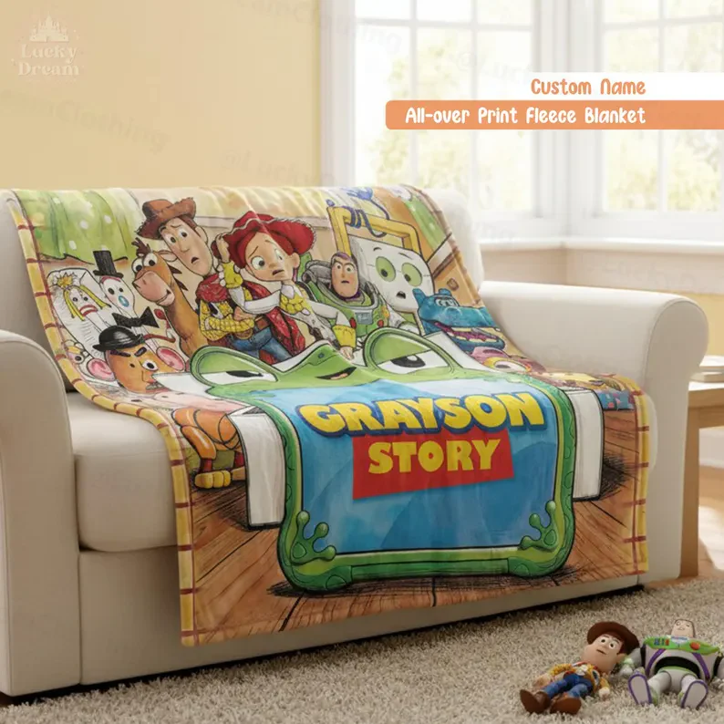 Cowboy Story Friends - Personalized Blanket - Gift For Kids, Movie Fans - Image 2