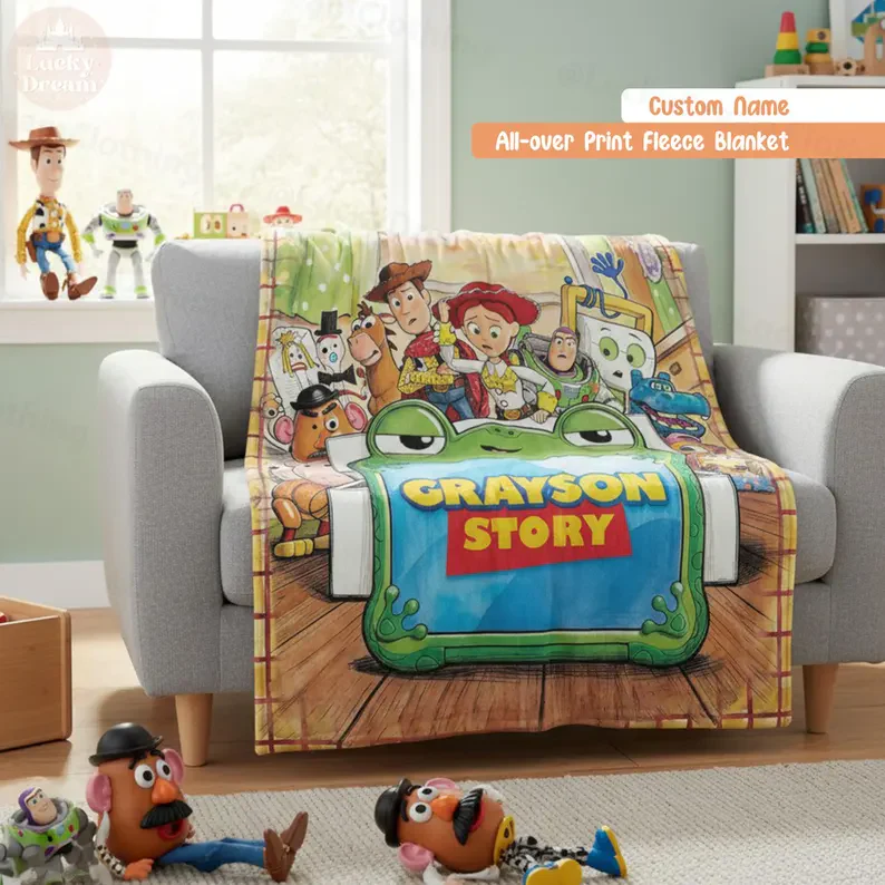 Cowboy Story Friends - Personalized Blanket - Gift For Kids, Movie Fans - Image 6