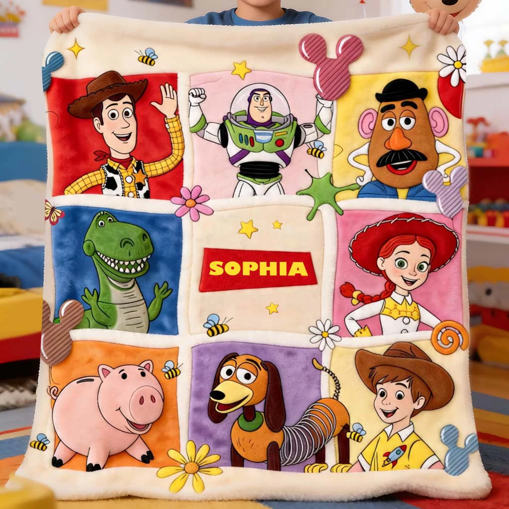 Cowboy Story Friends - Personalized Blanket - Gift For Kids, Movie Fans