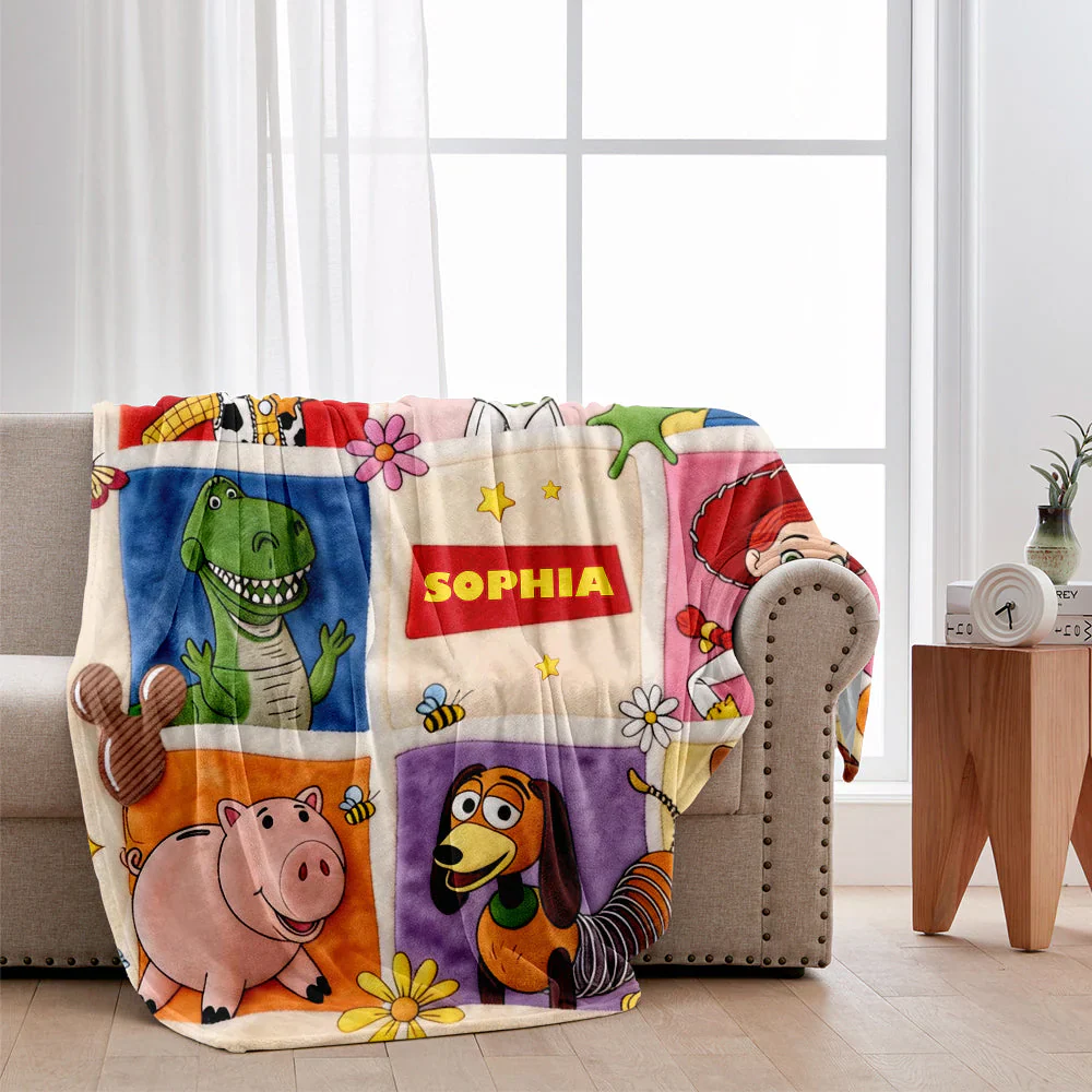 Cowboy Story Friends - Personalized Blanket - Gift For Kids, Movie Fans - Image 2