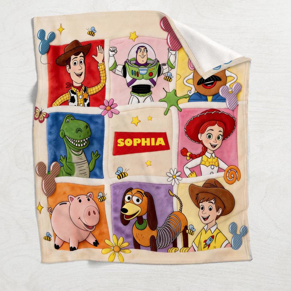Cowboy Story Friends - Personalized Blanket - Gift For Kids, Movie Fans - Image 4