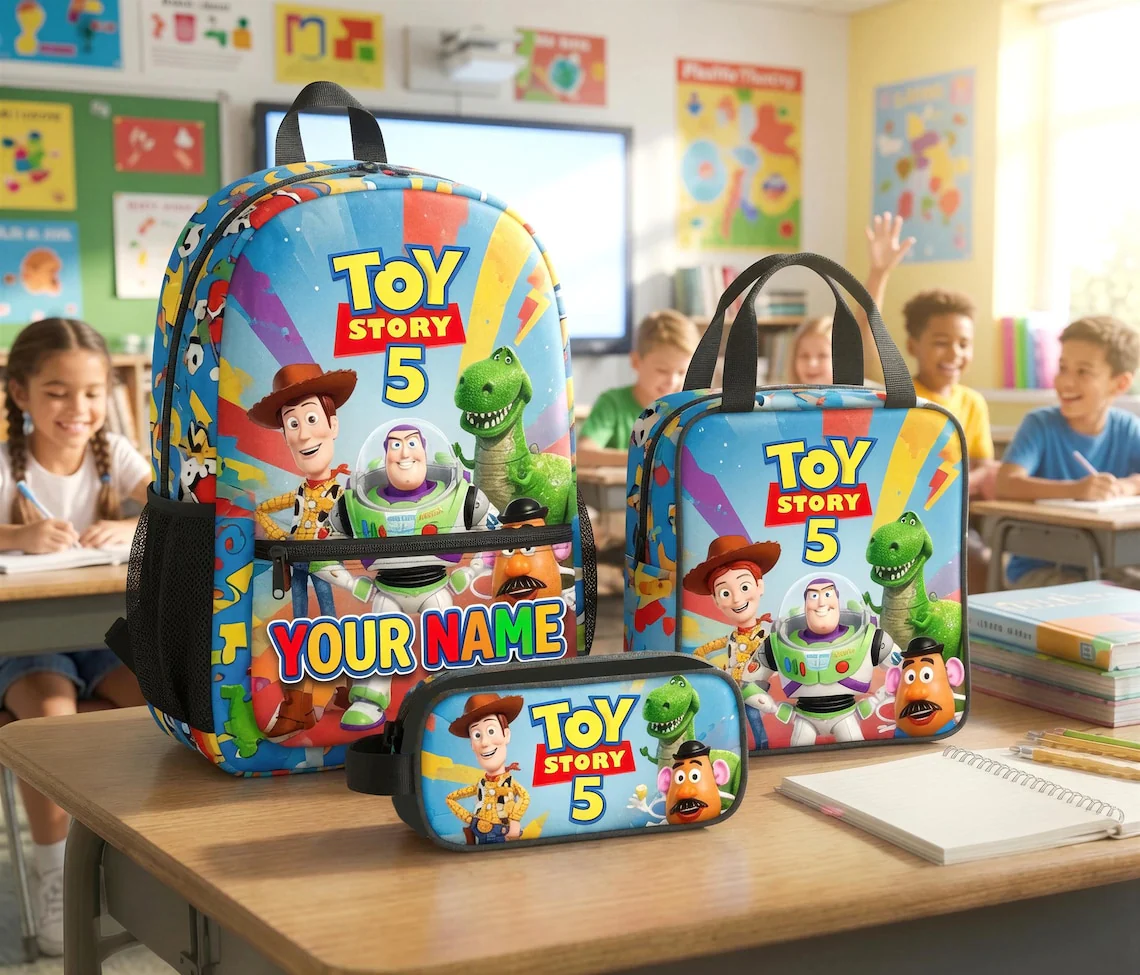 Cowboy Story - Personalized Backpack, Lunch Bag, Pencil Case & Water Bottle - Back to School Gift - DSNY