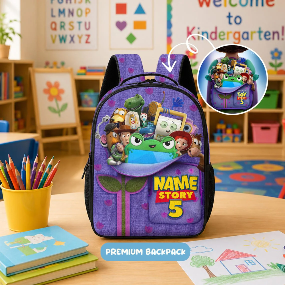 Cowboy Story - Personalized Backpack, Lunch Bag, Pencil Case & Water Bottle - Back to School Gift - DSNY - Image 2