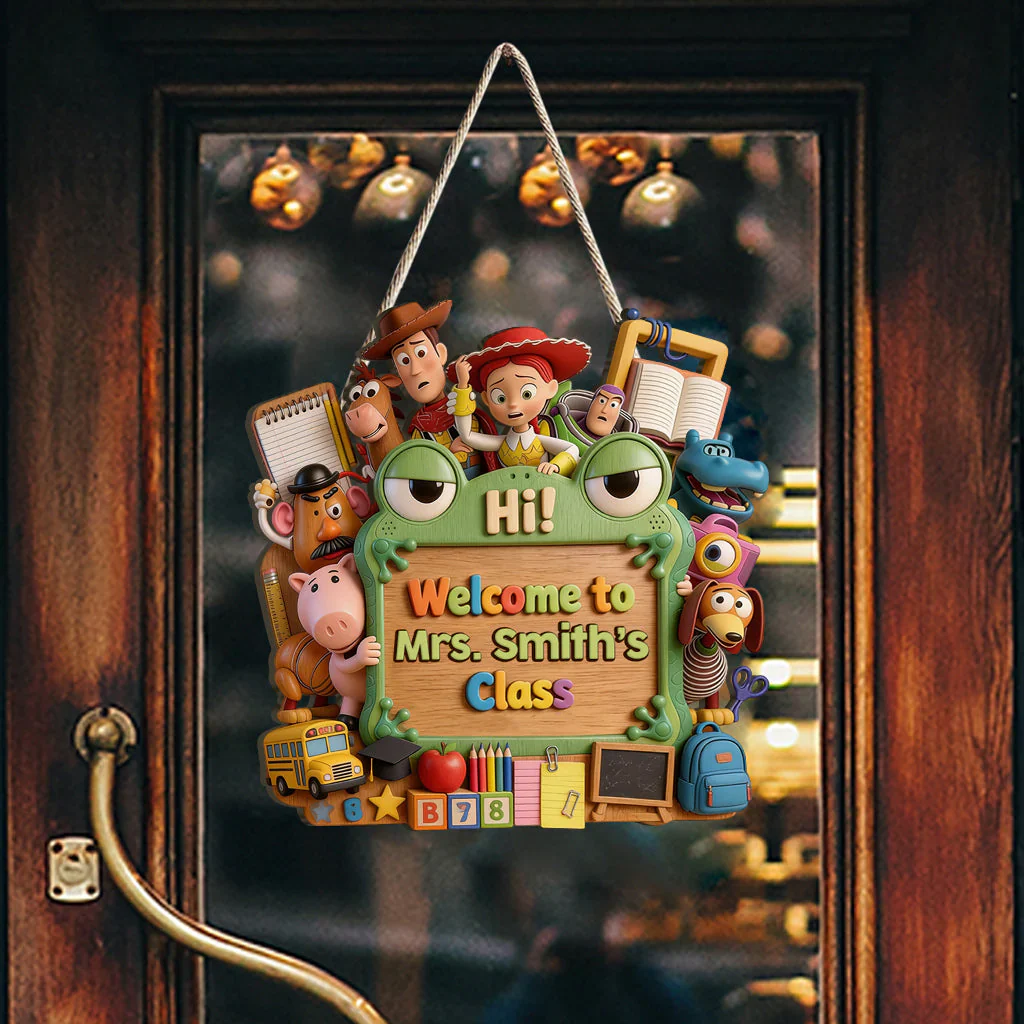 Cowboy Story Welcome To Class - Personalized Custom Shaped Wood Sign - Gift For Teachers - DSNY - Image 3