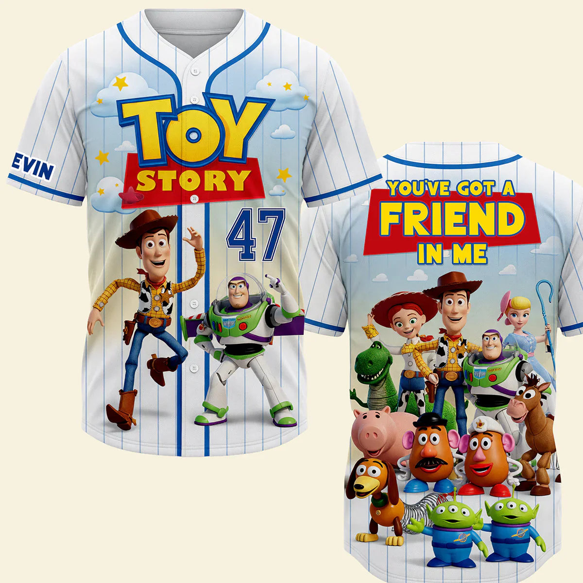 Cowboy Story You've A Friend In Me - Personalized Baseball Jersey For Adult, Kid, Toddler - Gift For Movie Fans - Image 3