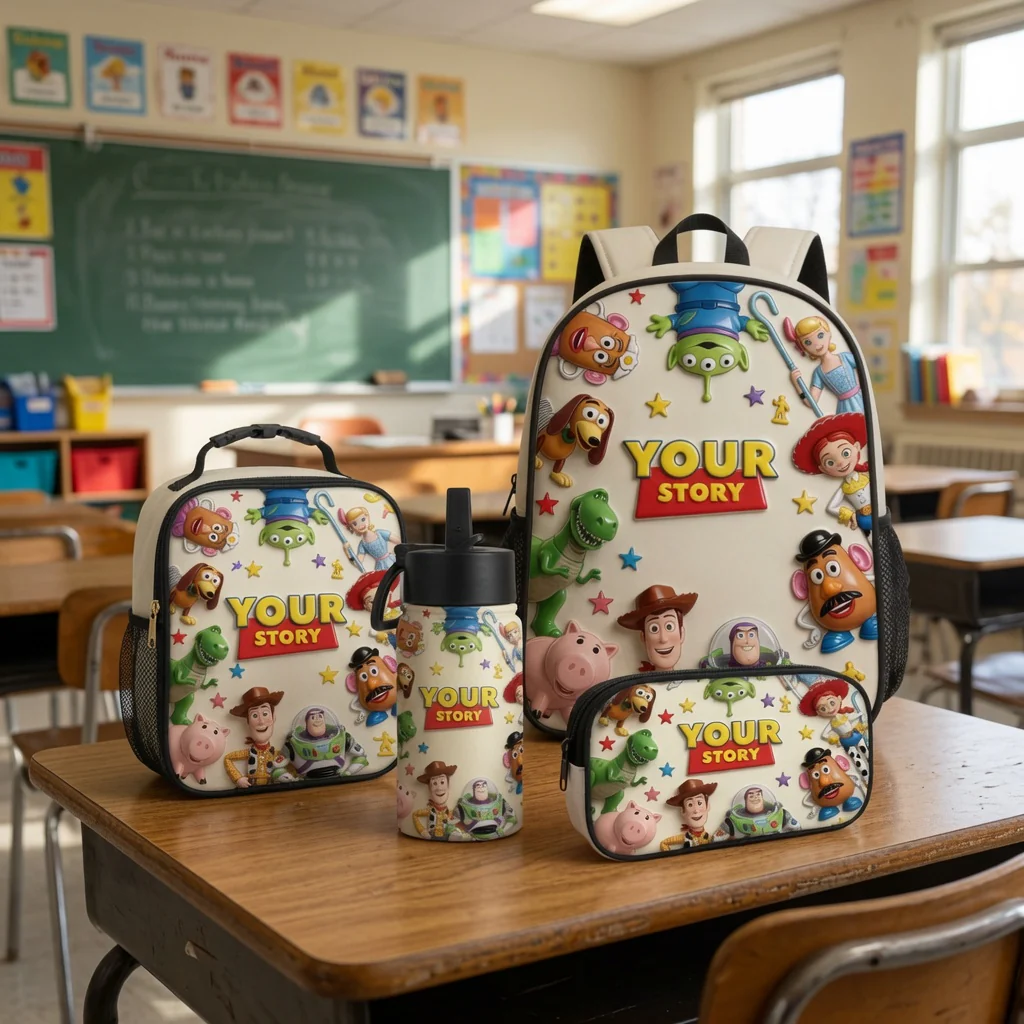 Cowboy Story You've Got A Friend In Me - Personalized Backpack, Lunch Bag, Pencil Case & Water Bottle - Back To School Gift