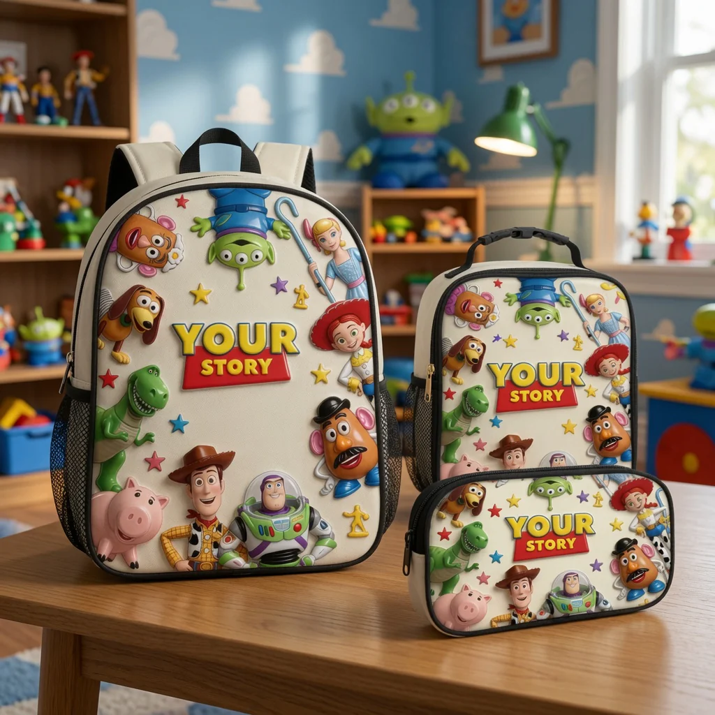Cowboy Story You've Got A Friend In Me - Personalized Backpack, Lunch Bag, Pencil Case & Water Bottle - Back To School Gift - Image 2