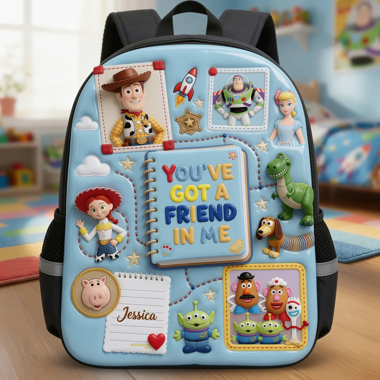 Cowboy Story You've Got A Friend In Me - Personalized Backpack, Lunch Bag, Pencil Case & Water Bottle - Back to School Gifts - Image 2