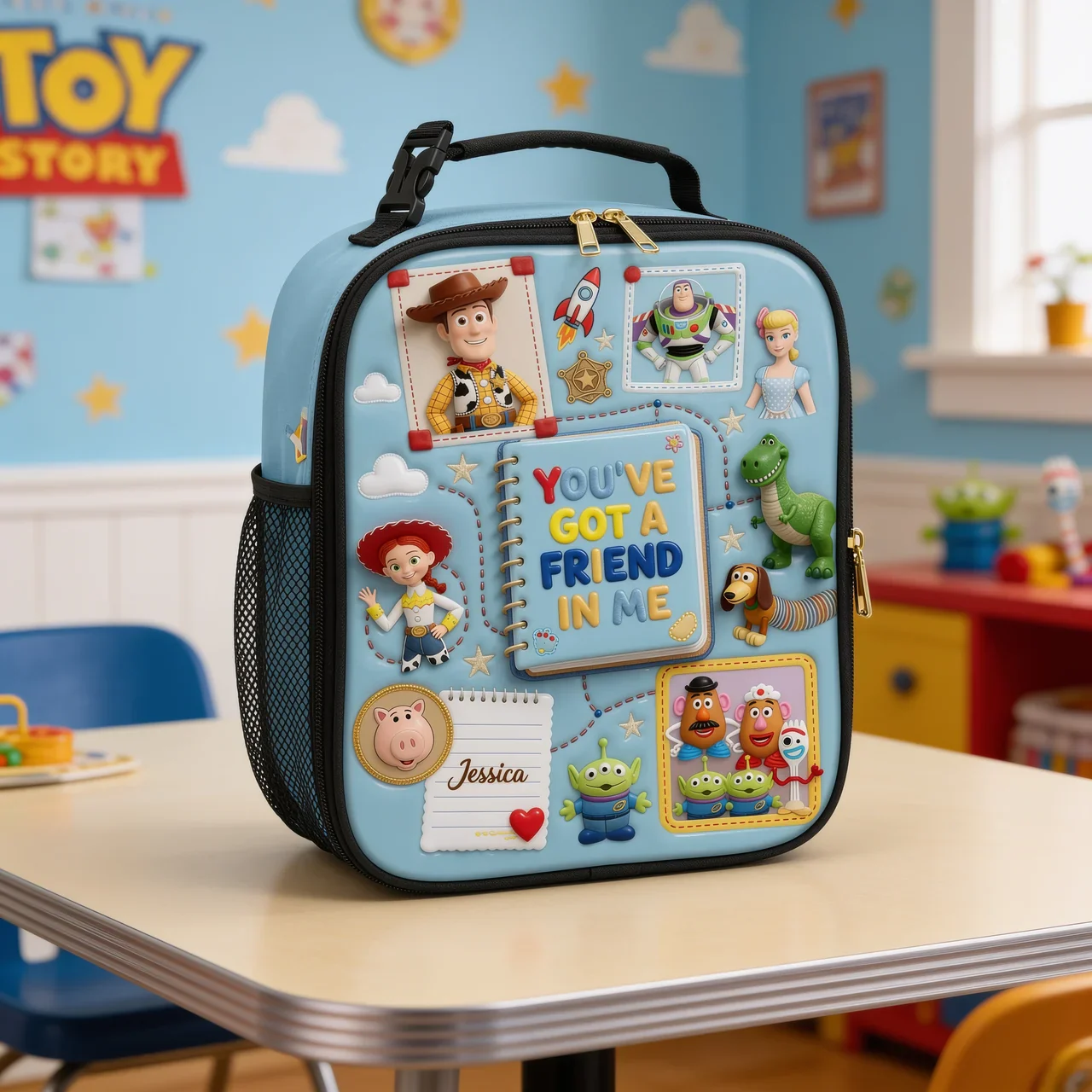 Cowboy Story You've Got A Friend In Me - Personalized Backpack, Lunch Bag, Pencil Case & Water Bottle - Back to School Gifts - Image 3