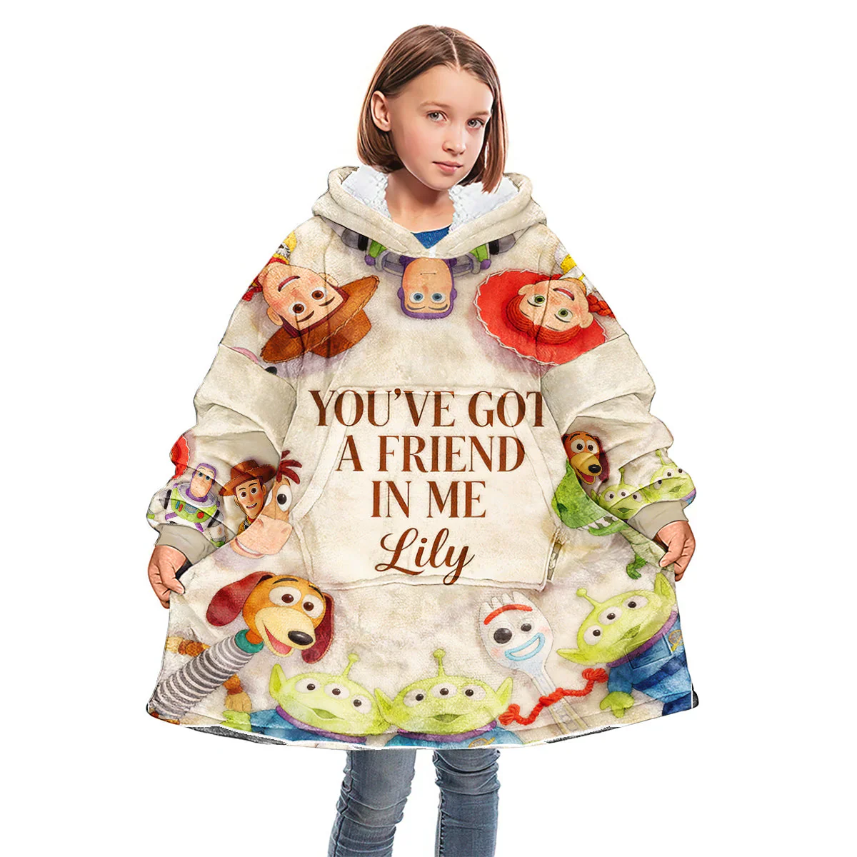 Cowboy Story You've Got A Friend In Me - Personalized Blanket Hoodie - Gift For Movie Fans - Image 3