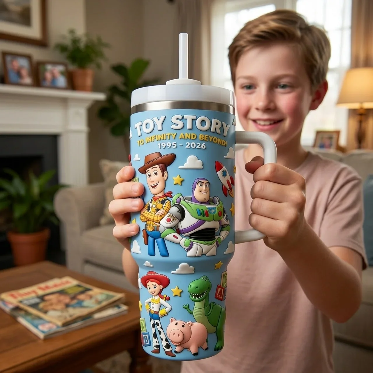 Cowboy Story You've Got A Friend In Me - Personalized Tumbler With Handle - Gift For Movie Fans - Image 3