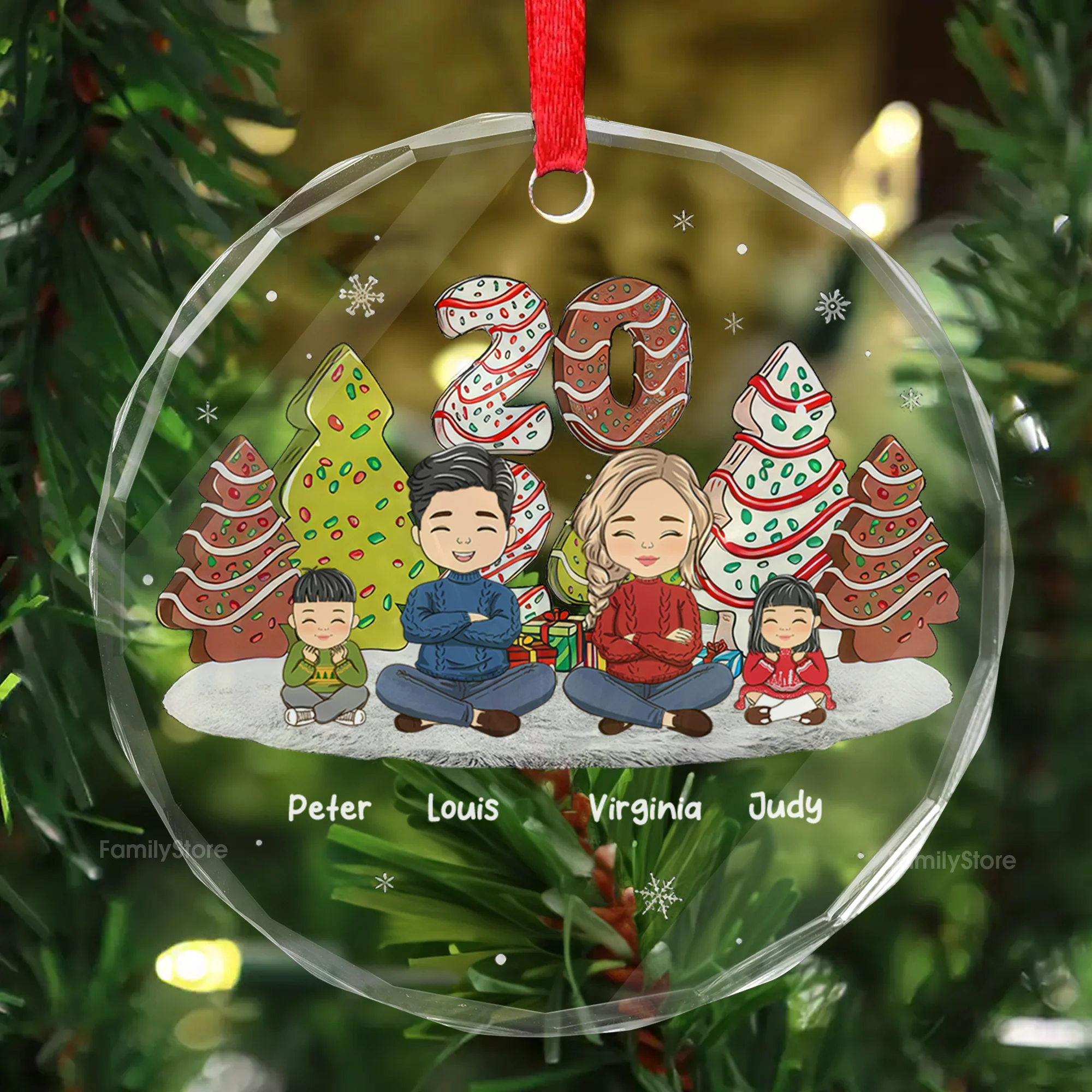 Cozy Family Moments Are Priceless - Christmas Gift For Family Members - Personalized Glass Ornament  - CL35 NA94 - Image 2