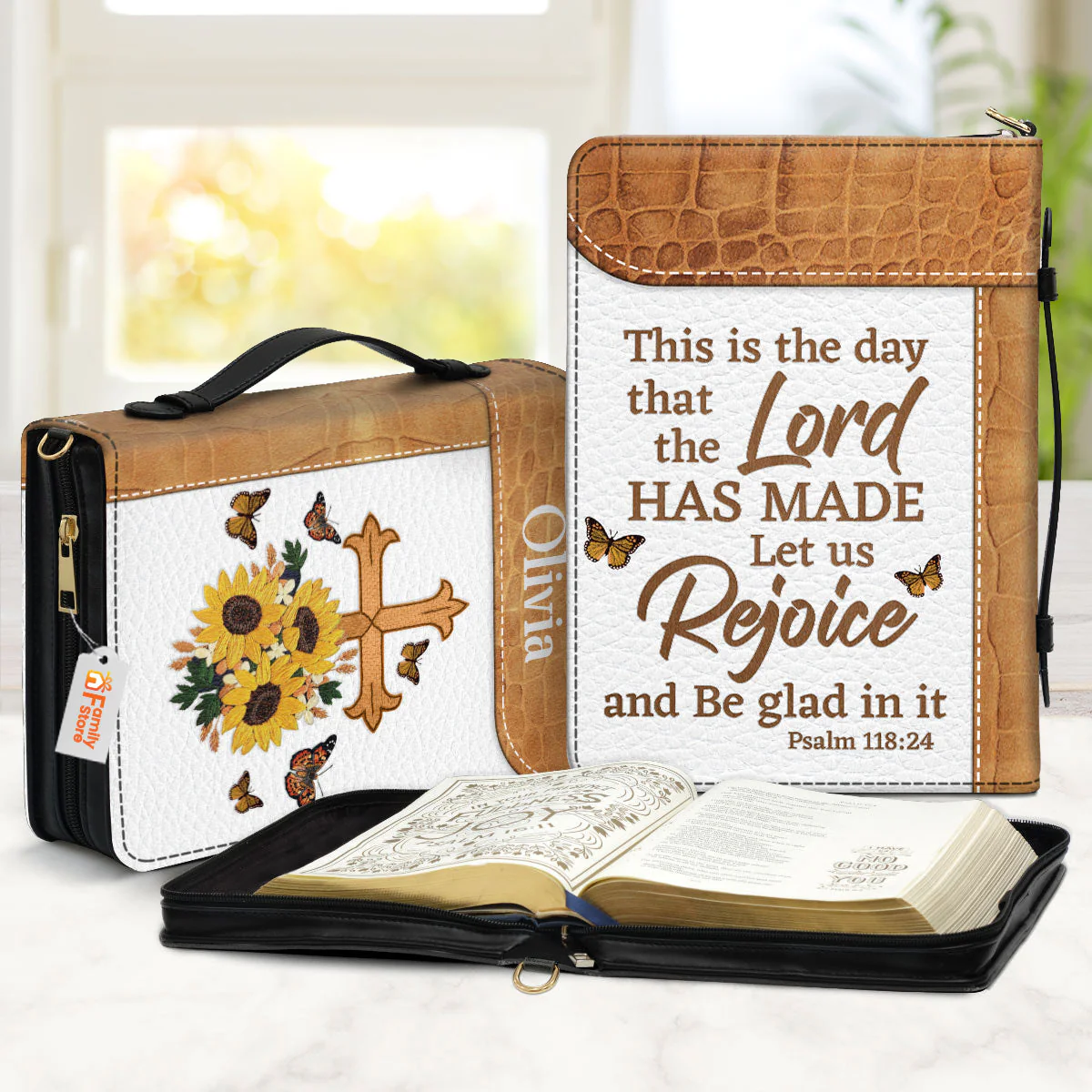 Cross This Is The Day That The Lord Has Made - Beautiful Personalized Bible Covers - AT4081406 - Image 2