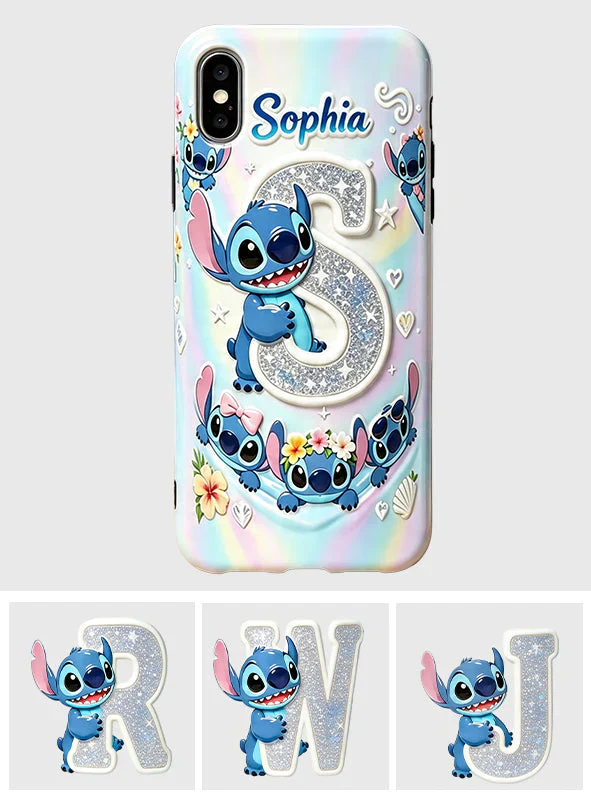 Sti Cute Blue Alien With Letter - Personalized Phone Case - Gift For Her, Movie Fans - Image 9