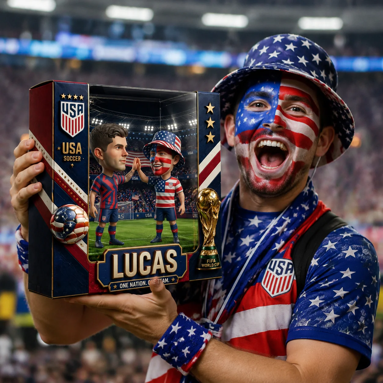 CU. Custom Photo With Soccer Player National Football Team Championships 2026 - Personalized Acrylic Plaque - Gift For Sport Fans