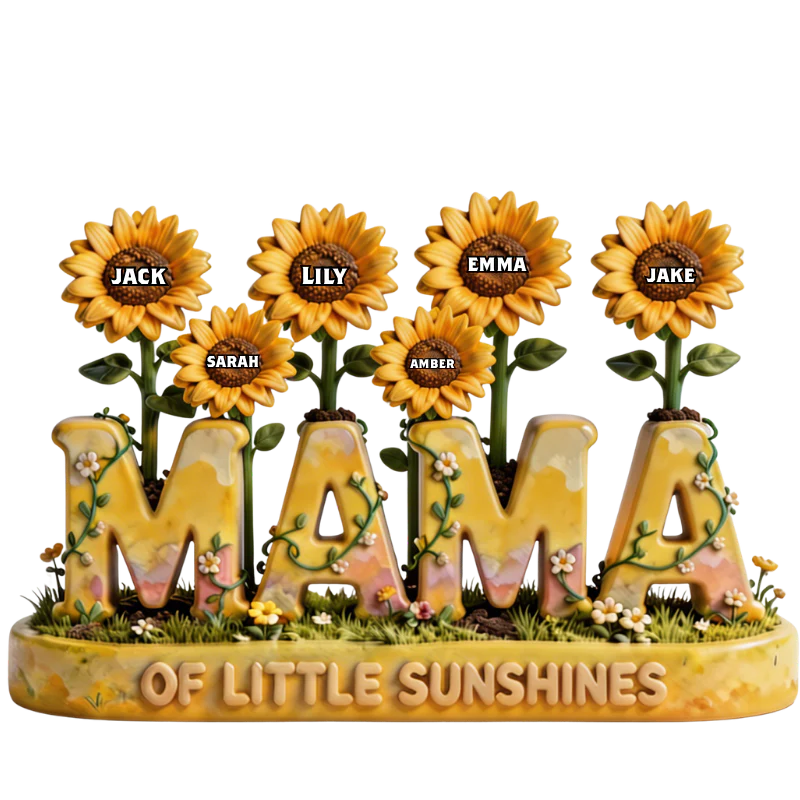 Mama Of Litte Sunshines - Personalized Shape Acrylic Plaque - Gift For Mom, Grandma - Image 2