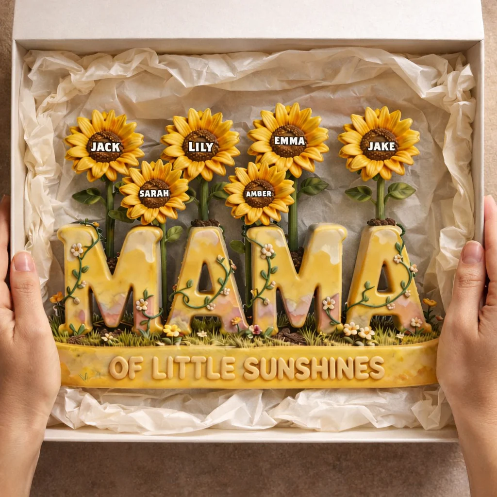 Mama Of Litte Sunshines - Personalized Shape Acrylic Plaque - Gift For Mom, Grandma - Image 3