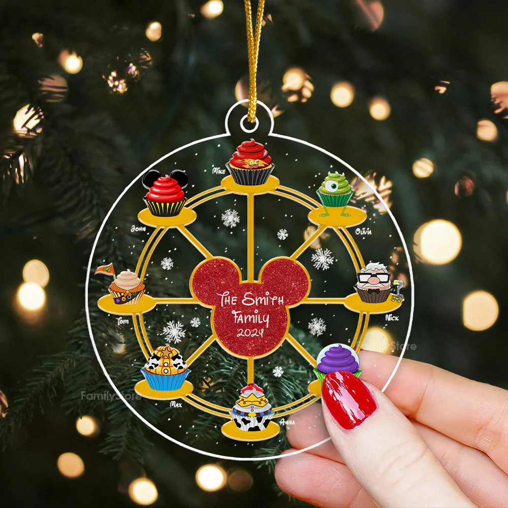 Cupcake Kids Ferris Wheel - Gift For Family - Personalized Acrylic Ornament - CL31 NA94 - Image 2